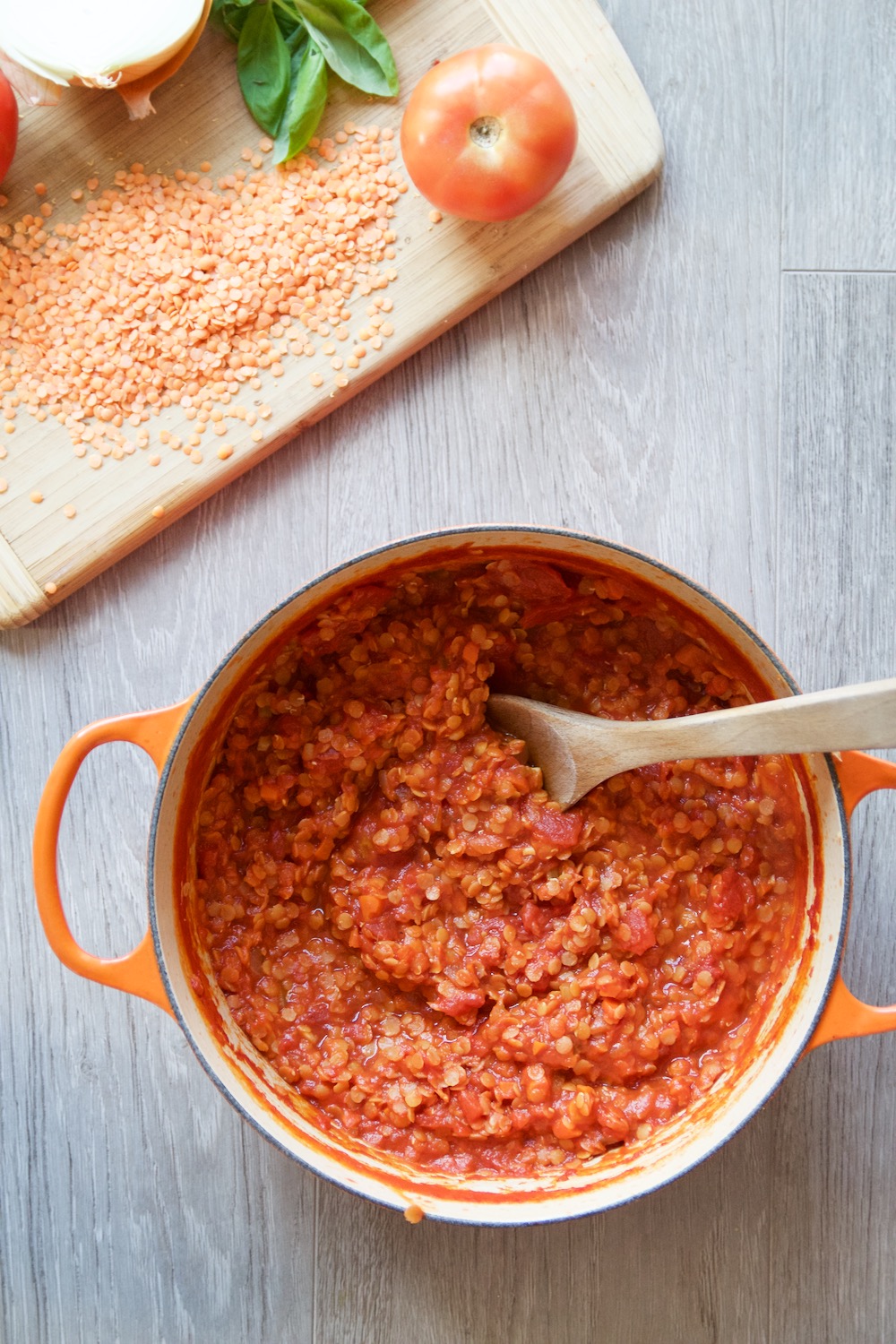 how to make lentil bolognese