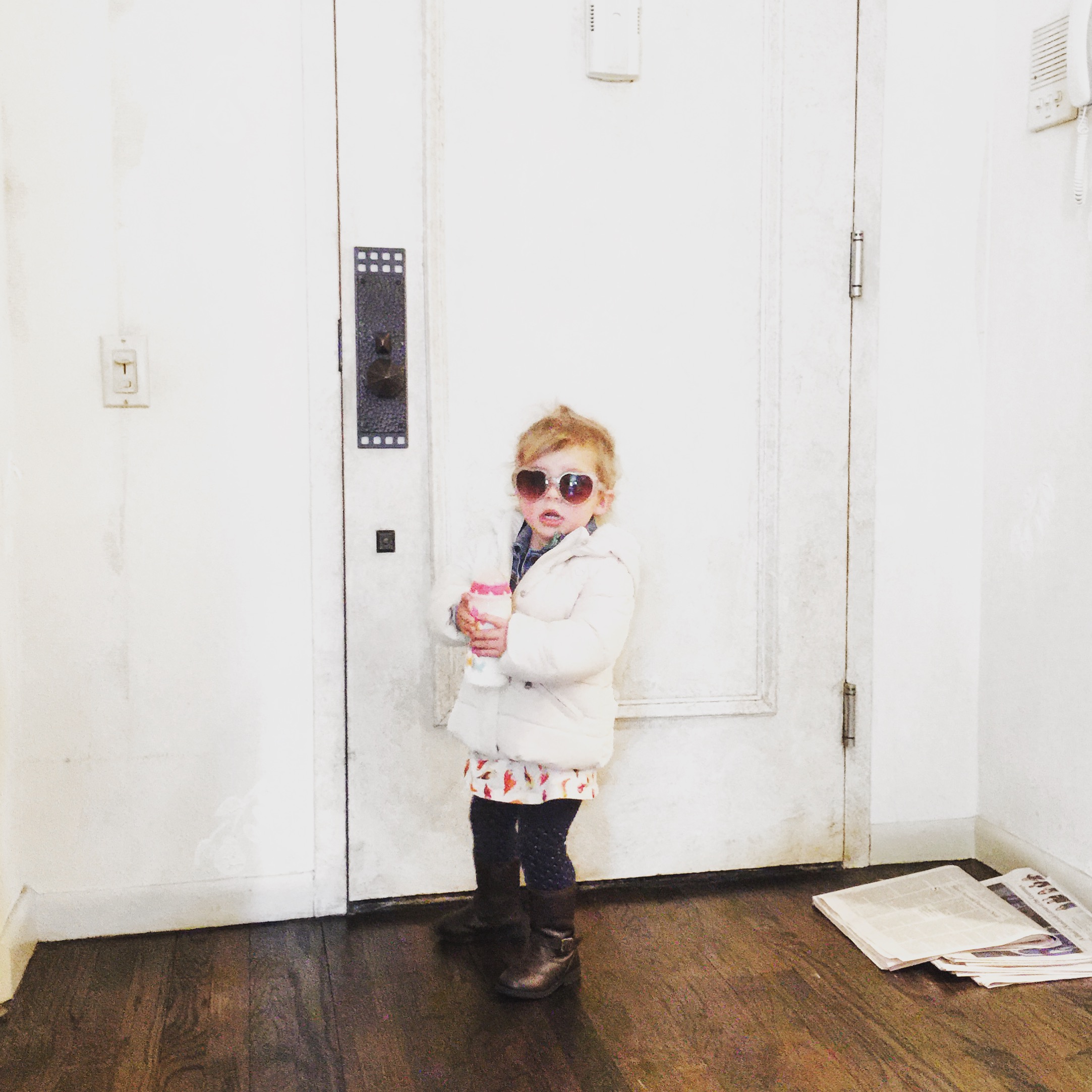 BabyGap heart-shaped sunglasses on a toddler girl