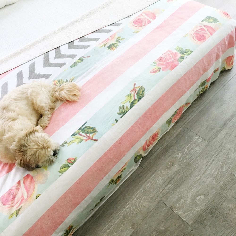 Lightweight floral throw or picnic blanket
