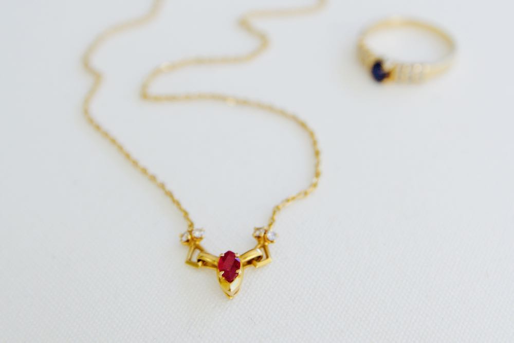 Cartier ruby and karat gold necklace