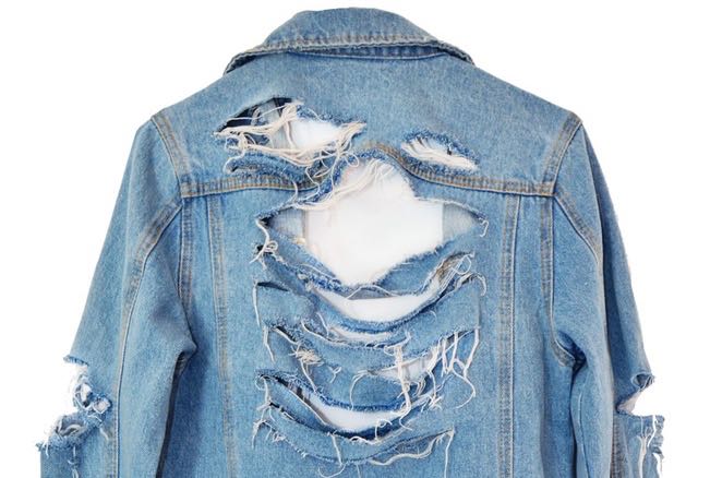 ripped blue jean jacket