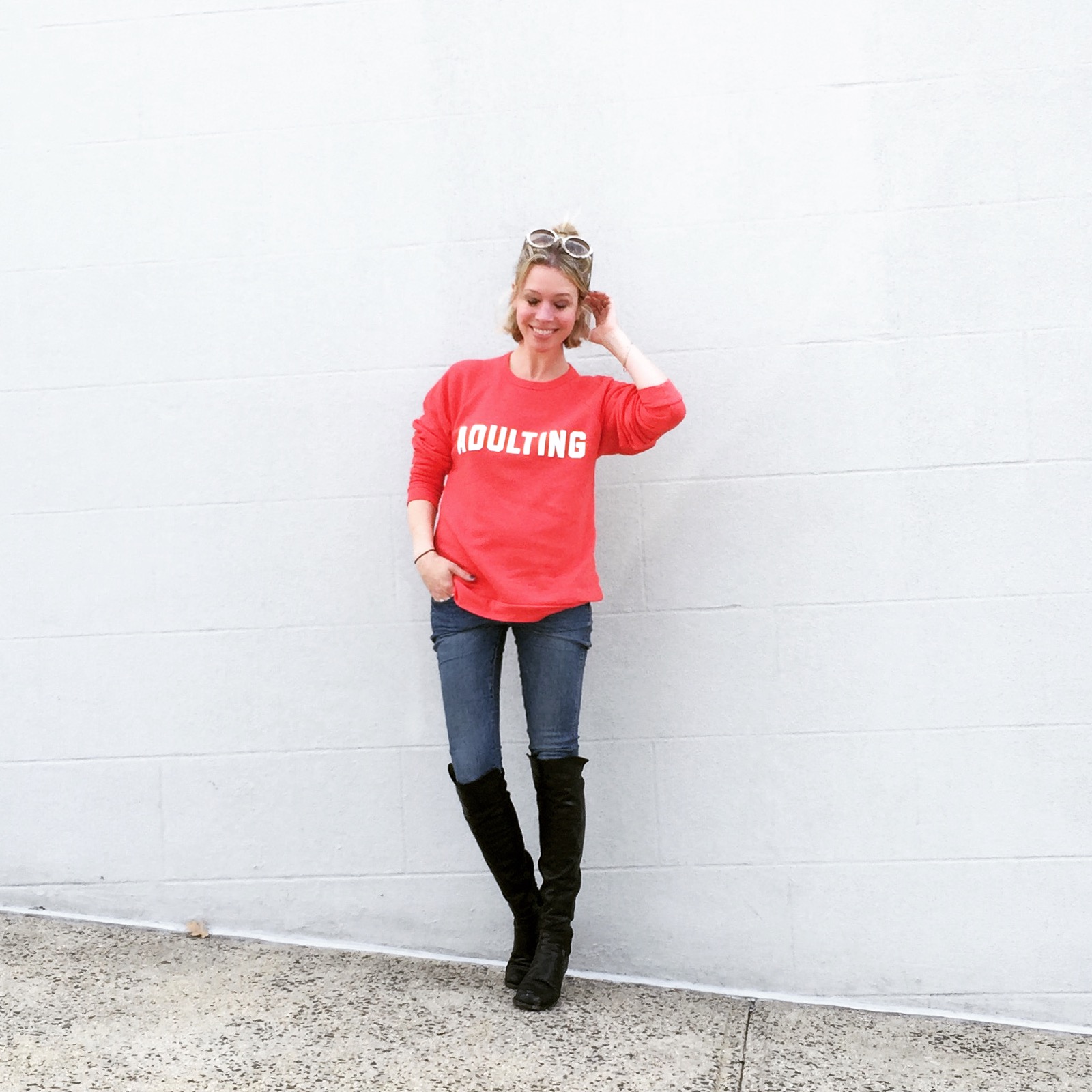 the adulting sweatshirt from glam camp