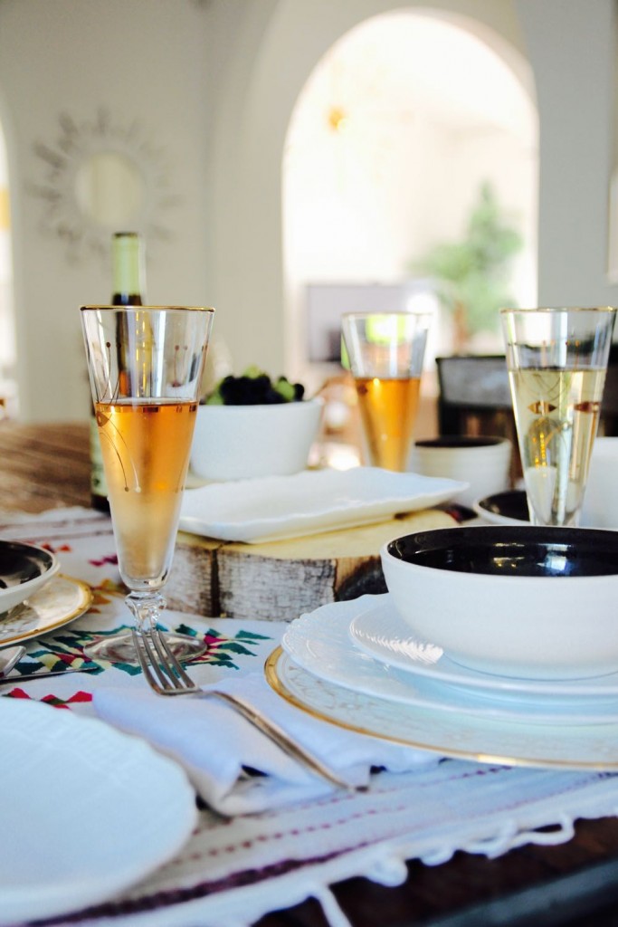 mix and match white and brown tableware