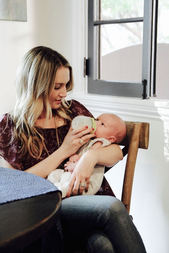 US Weekly's Audrey Scheck at home with her son