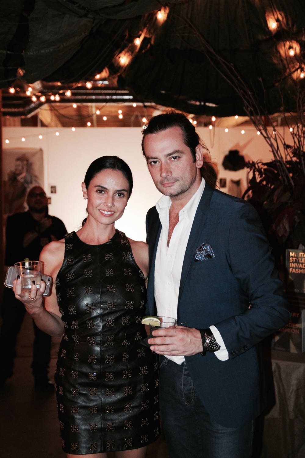 constantine maroulis and francesca vannucci at timothy goldbold's launch party