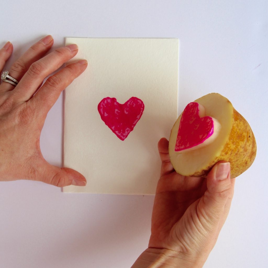 how to make easy potato stamp valentines for kids