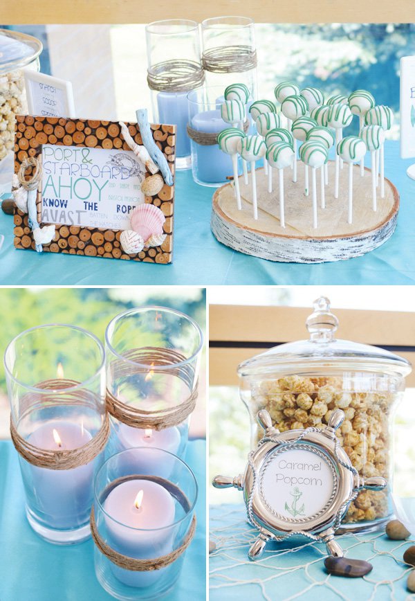 decor ideas for a nautical theme birthday party or baby shower