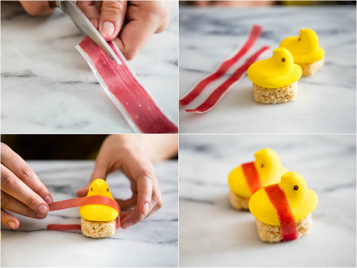 how to make peep sushi or peepshi with Rice Krispies treats