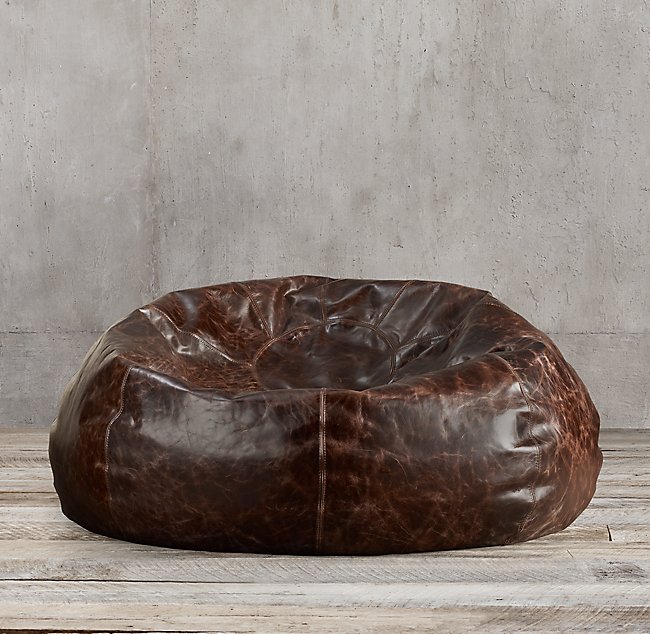 the restoration hardware leather beanbag