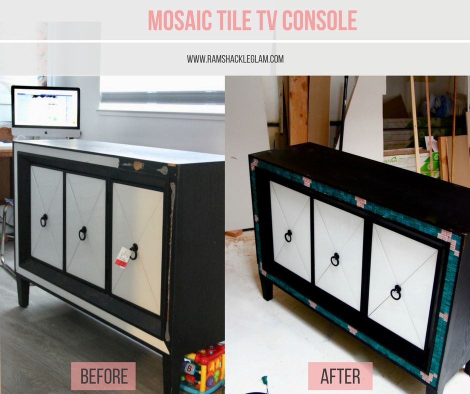 how to add mosaic tile to a piece of furniture