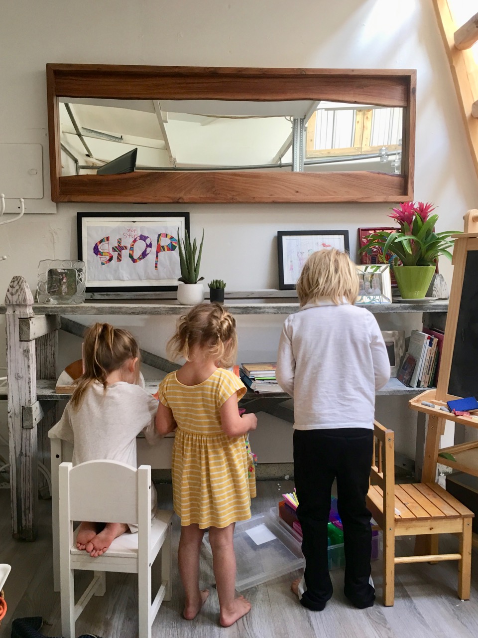 how to make an art space for your kids in the garage