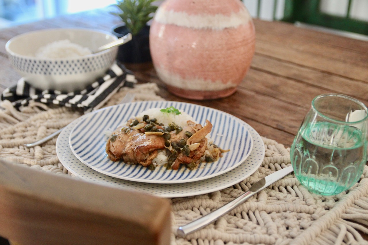 garlicky chicken with lemon anchovy and caper sauce
