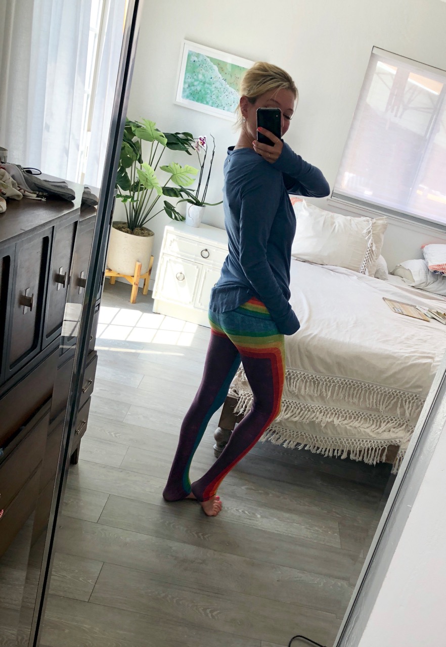 niyama sol rainbow stripe leggings