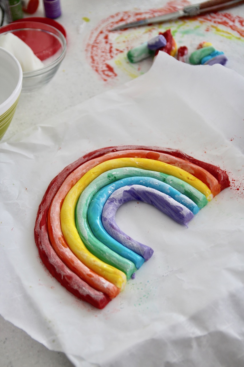 how to make a rainbow cake topper with fondant