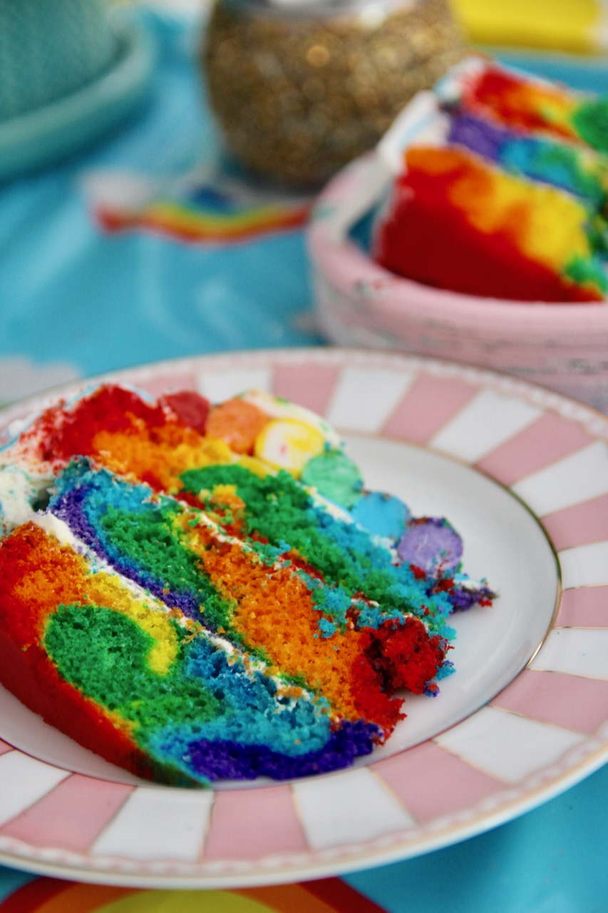 how to make a rainbow birthday cake with fondant