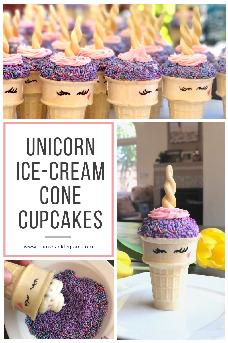 how to make unicorn cupcakes in ice cream cones