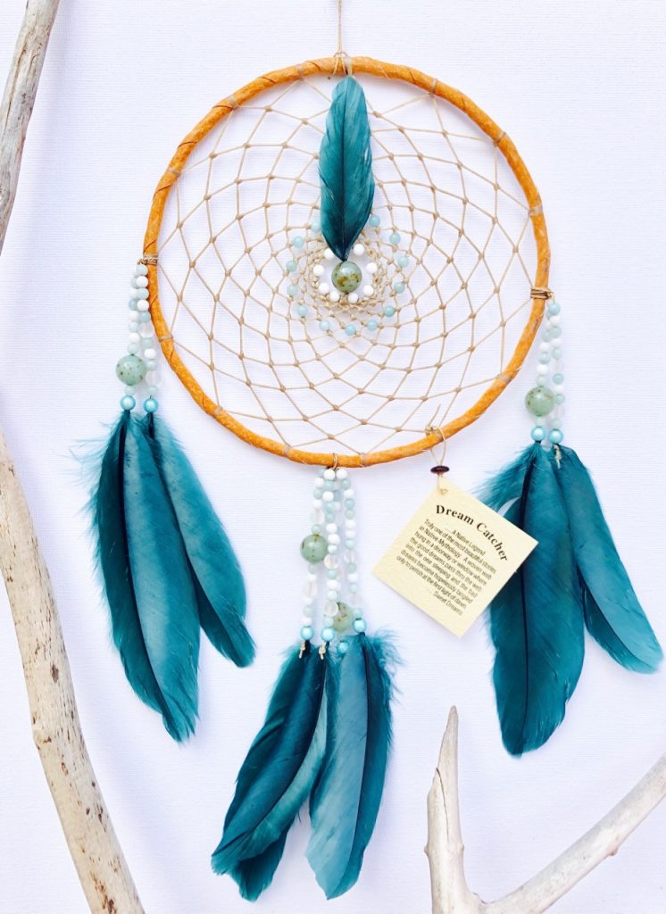 new moon creations dreamcatcher wood and feathers