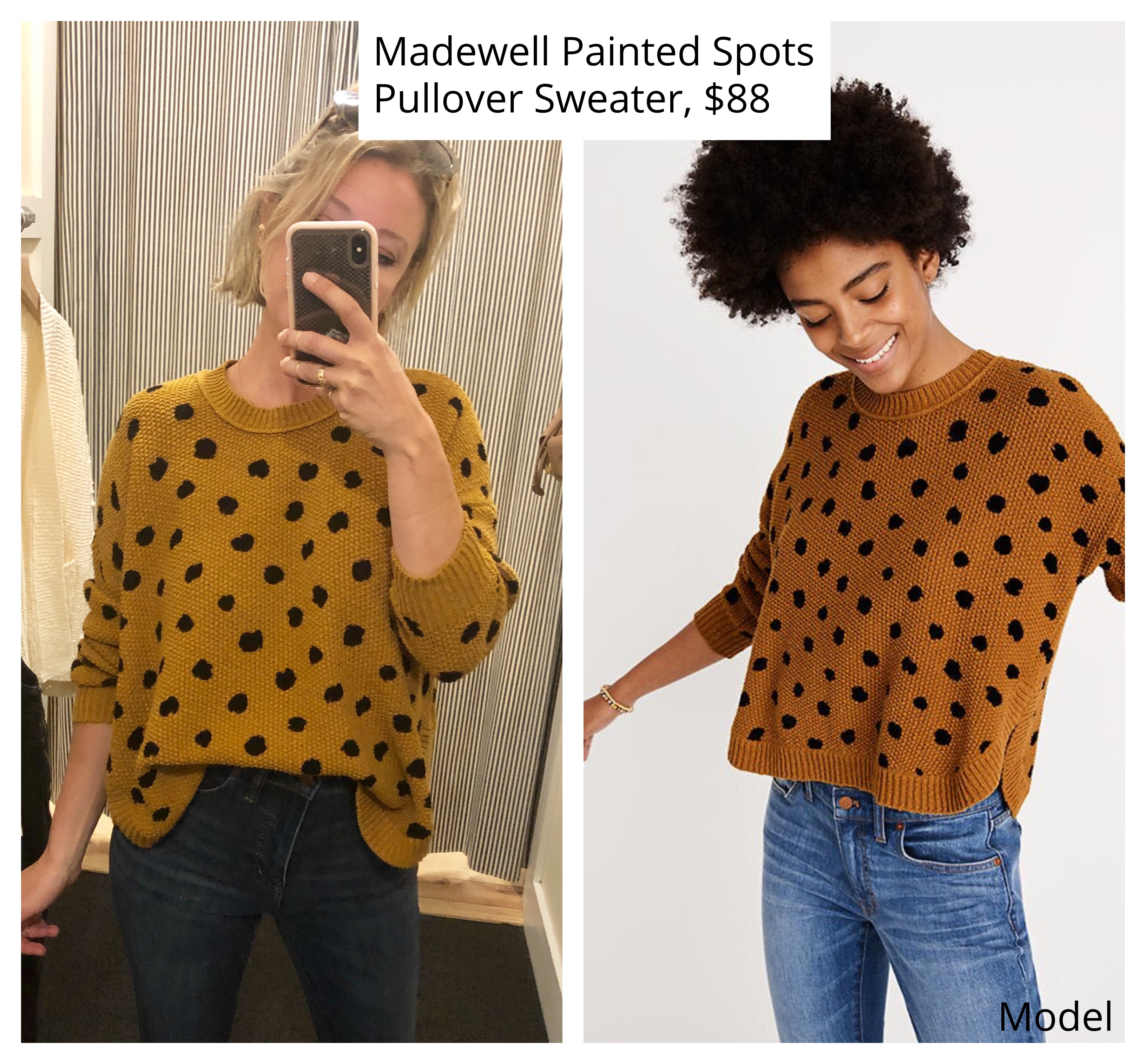 madewell painted spots pullover sweater