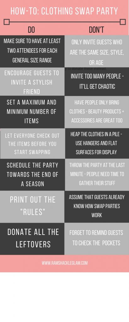 tips for hosting a clothing swap party