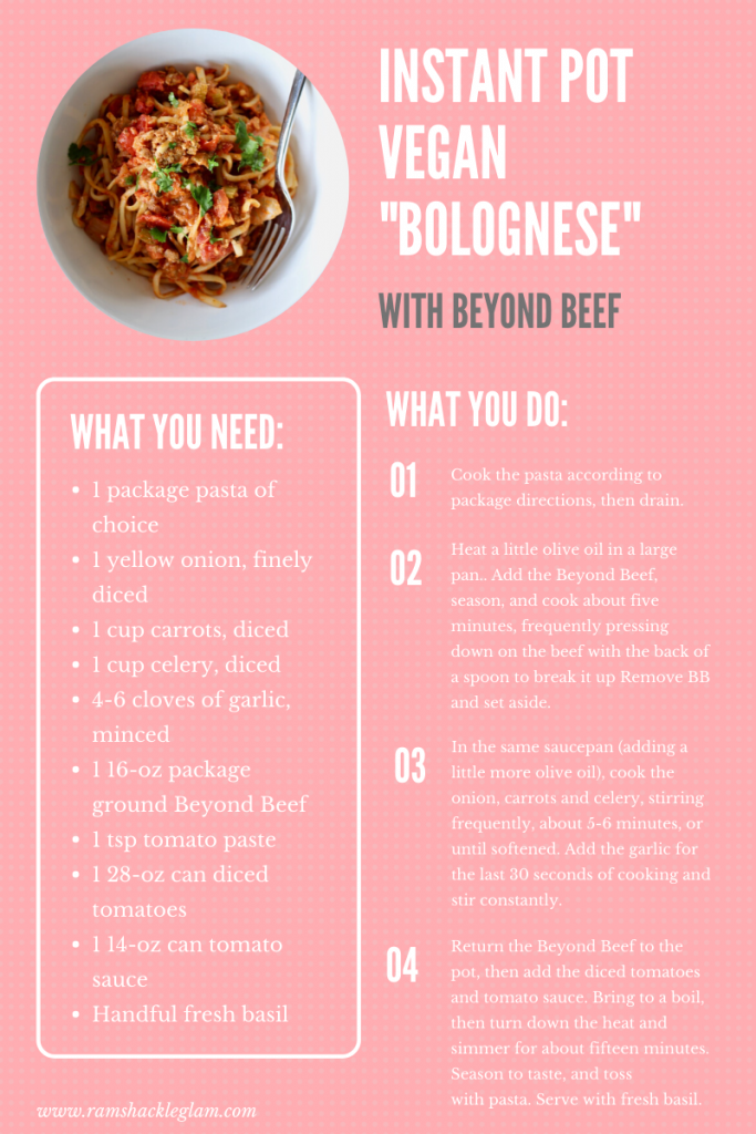 instant pot vegan bolognese beyond beef