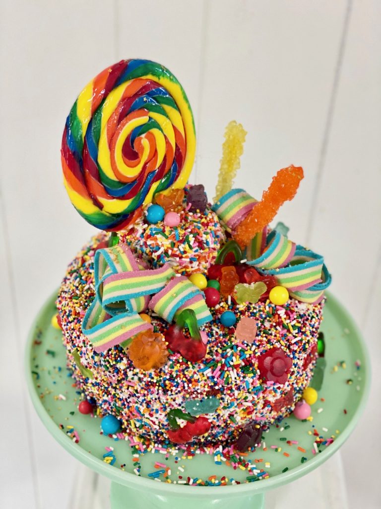 willy Wonka candyland rainbow surprise cake 